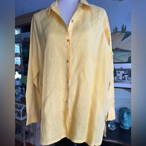 Irish linen yellow tunic top maybe large xtra large. See pics